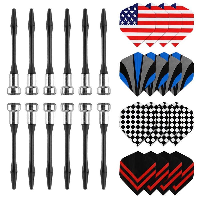 accmor سهام مغناطيسية من أكمور، 12 قطعة بديلة من السهام البلاستيكية للوحة السهام - Image 4